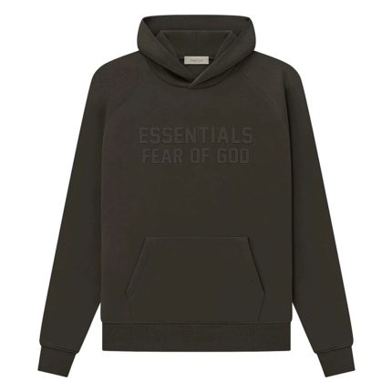 Flocked FOG Brown Black Hoodie