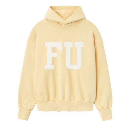 Educate Side Pockets Cotton Hoodie Yellow